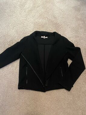 Womens Black Asymmetrical Zip Moto Jacket